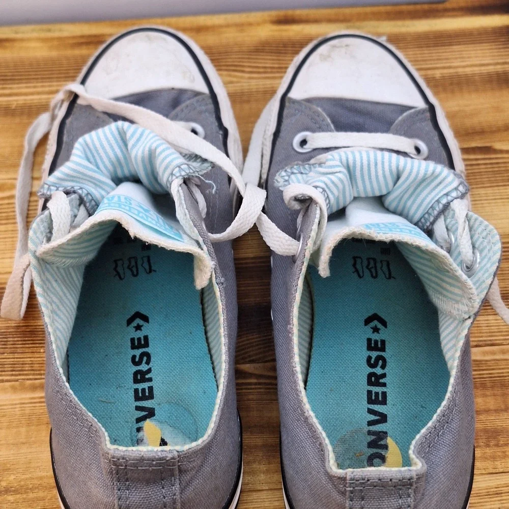 Converse All Star Grey Women's Shoes Sneakers Sz‎ 7 Baby Blue